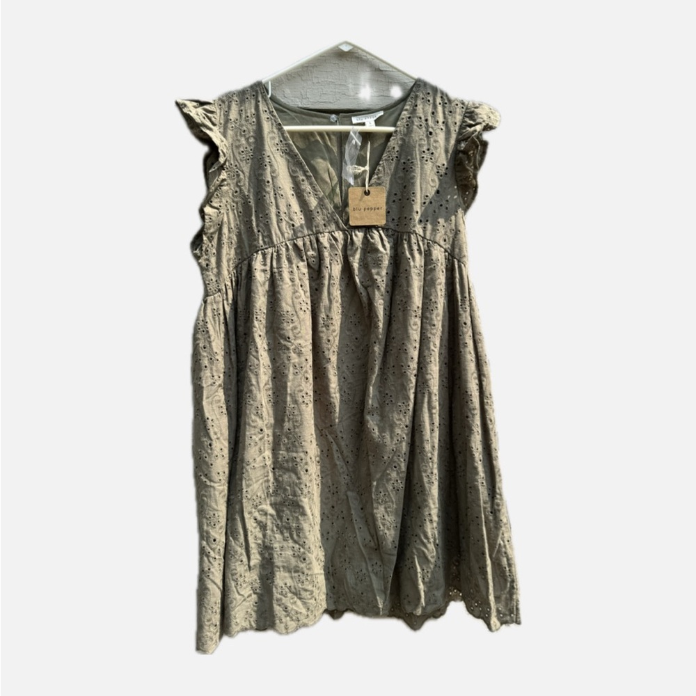 Olive Ruffled Relaxed Blouse